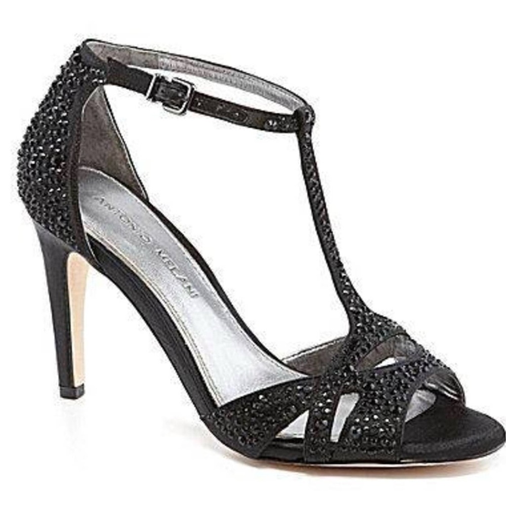 ANTONIO MELANI Black Studded Heels